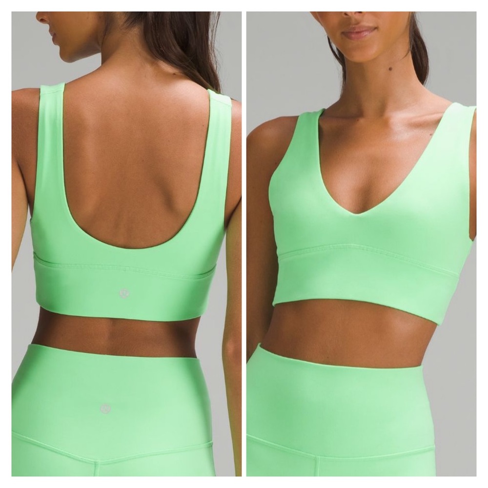 lululemon Align V-Neck Bra Light Support, A/B Cup Pistachio Green Size 6 NWT